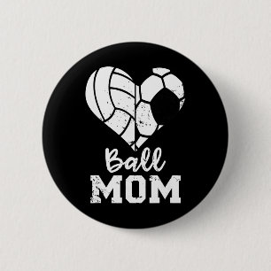 Ll Mama Herz Lustiger Fußball Volleyll Mama Button