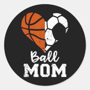 Ll Mom Herz Lustig Fußball Sketll Mom Runder Aufkleber