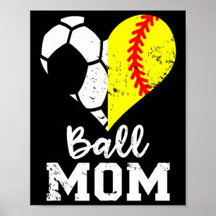 Ll Mom Herz Lustig Weichll Fußballmutter Poster