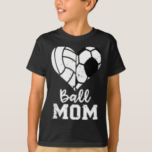 Ll Mom Herz Lustiger Fußball Volleyll Mom T-Shirt