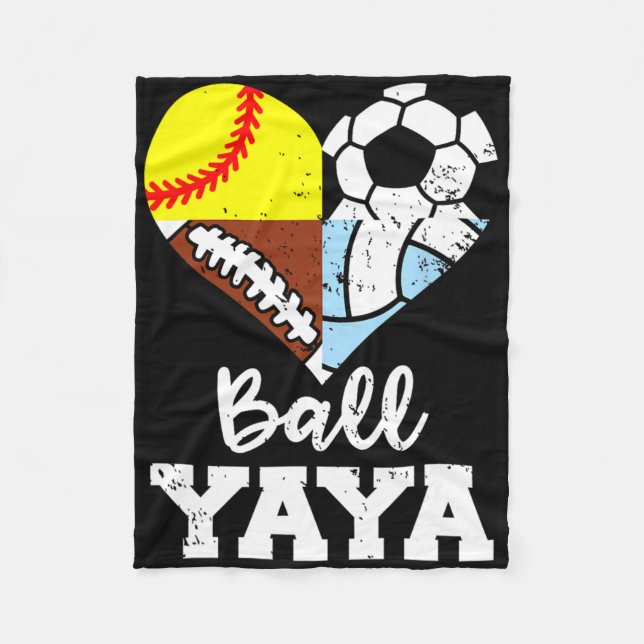 Ll Yaya Soccer Footll Softll Volleyll Player Yaya  Fleecedecke (Vorderseite)