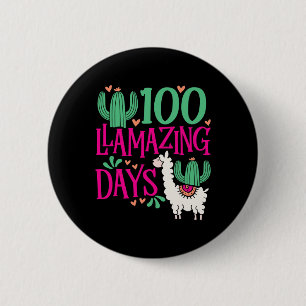 Llama 100 Llamazing Days of School - Niedliche Mäd Button
