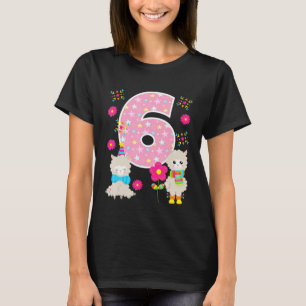 Llama 6. Geburtstag 6 Jahre alt Niedliches Llama P T-Shirt
