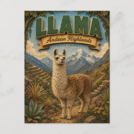 Llama Alpaca Andean Highlands POPCUT Postkarte