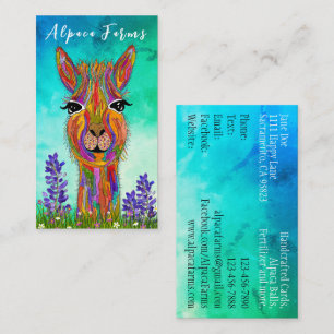 Llama/Alpaca Carte de visite mignon et coloré