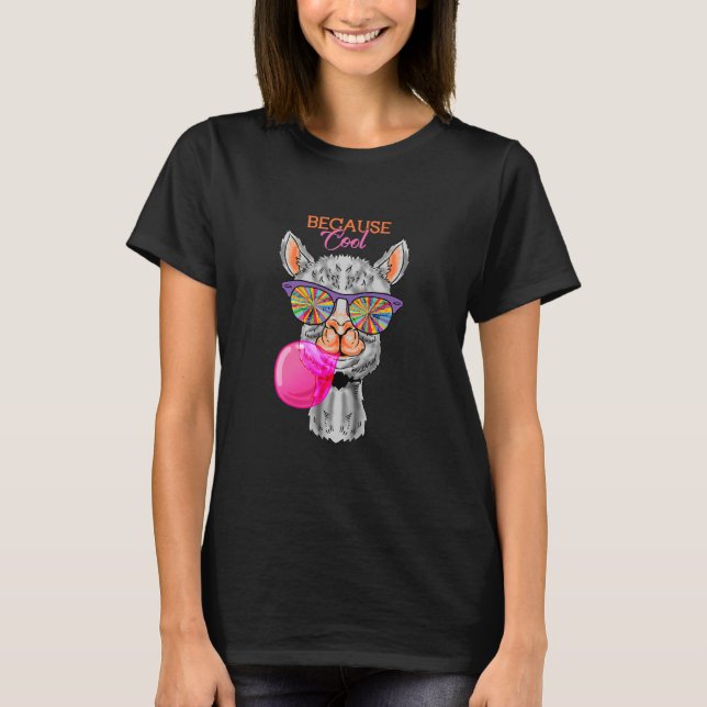 Llama Alpaca Funny Sunglass Cool Lama T-Shirt (Vorderseite)