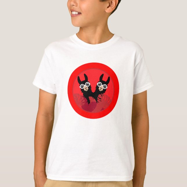 Llama Alpaca Twin Boys T-Shirt (Vorderseite)