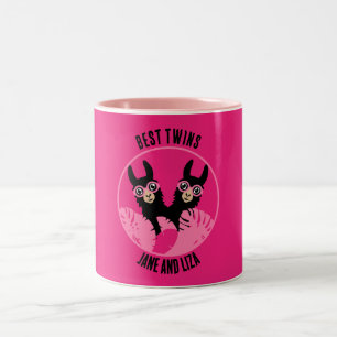 Llama Alpaca Twin Girl Zweifarbige Tasse