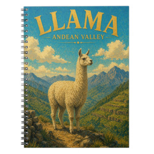 Llama Alpaka Anden-Tal Aquarell GeoSaga Notizblock