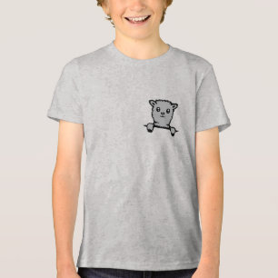 Llama Alpaka Süß Flauschig Tier Schaut Über Kante Tri-Blend Shirt