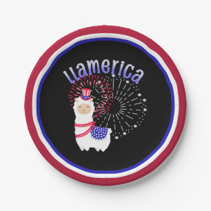 Llama American July 4 Pappteller