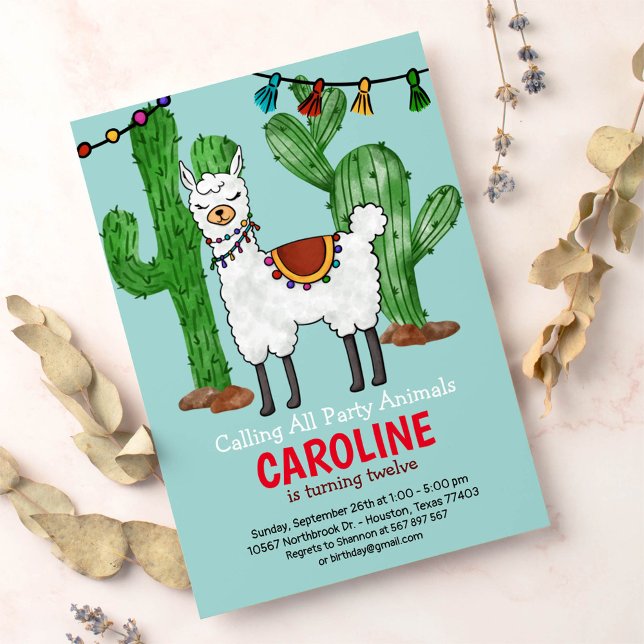 Llama Anniversaire Fête Invitation (Créateur téléchargé)