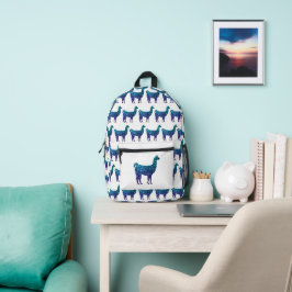 Llama aqua blue ombre Glitzern mustweiß Bedruckter Rucksack