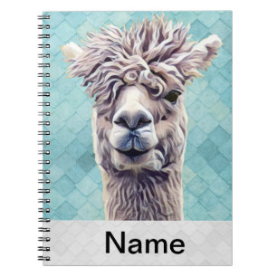 Llama Art Personalized name Color Notizblock
