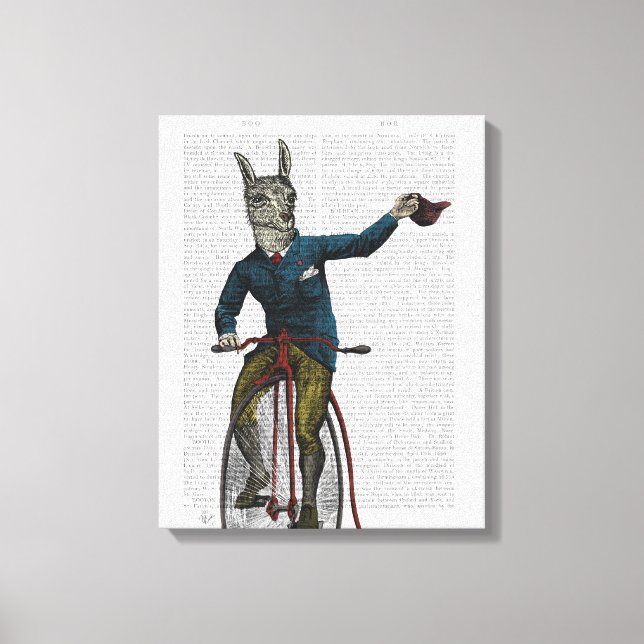 Llama auf Bike Leinwanddruck (Vorderseite)