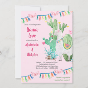 Llama Baby Dusche Pink Llama Liebe Einladung