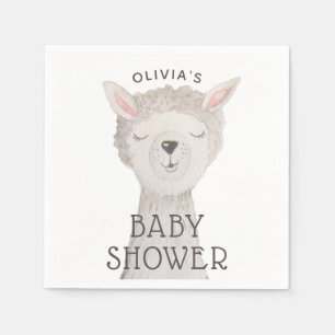Llama-Baby-Party Neutrale süße Wasserfarbe-Alpak Serviette