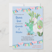 Llama Baby Shower Blue Llama Liebe Einladung