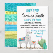Llama Baby shower Invitation Genre Invitation neut