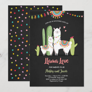 Llama baby shower invitation Llama Love Fiesta
