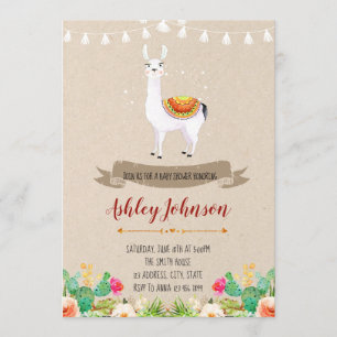 Llama Babydusche Einladung