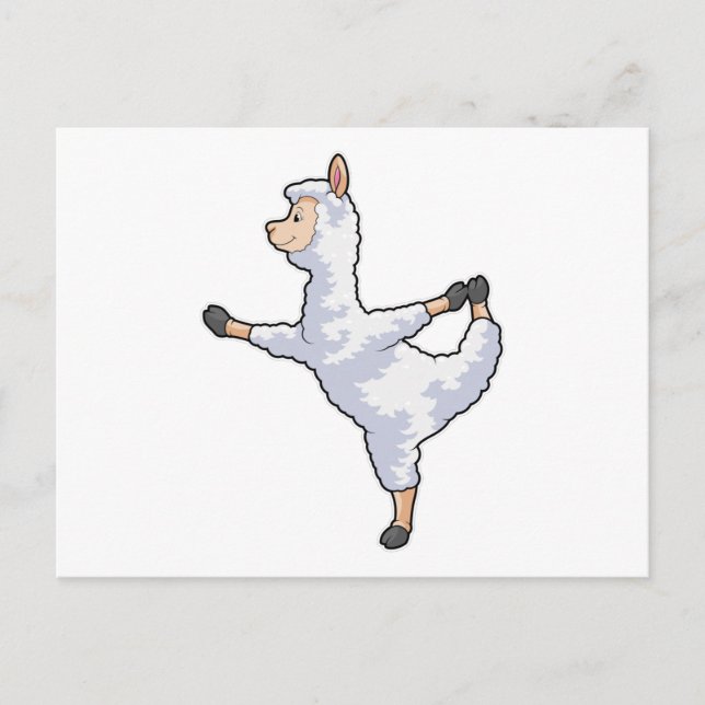 Llama bei der Yoga-Fitness Postkarte (Vorderseite)