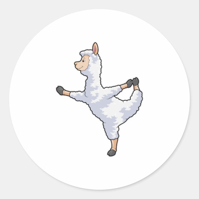 Llama bei der Yoga-Fitness Runder Aufkleber (Vorderseite)