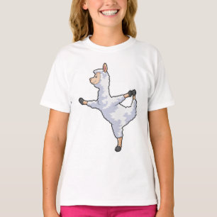 Llama bei der Yoga-Fitness T-Shirt