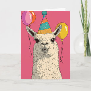 Llama Birthday Card - Funny Party Animal Karte