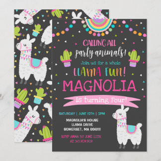 Llama Birthday Einladung Ganzes Llama Fun Party