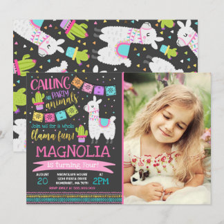 Llama Birthday Einladung Ganzes Llama Fun Party