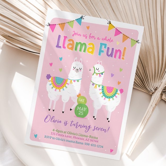 Llama Birthday Einladung, Llama Fiesta Einladung (Llama Birthday Invitation)