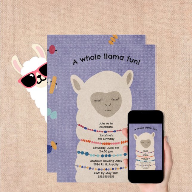 Llama Birthday Party - neutrale Einladung (Von Creator hochgeladen)