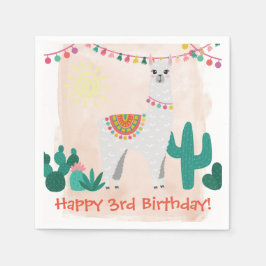 Llama Birthday Party Serviette