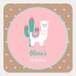 Llama Birthday Stickers