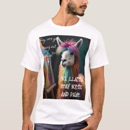 Llama Bleibe Zuhause & Paint Artist's T - Shirt