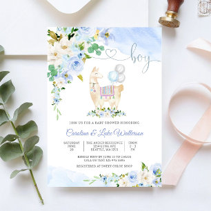 Llama Boy Baby Shower Einladung