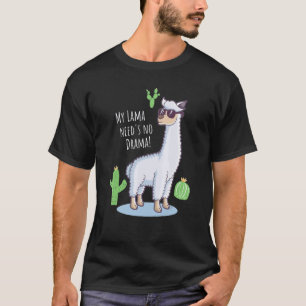Llama Braucht Kein Drama Blade Kaktus T-Shirt
