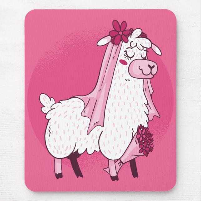 Llama-Braut Mousepad (Vorne)