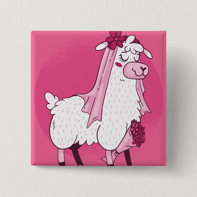 Llama Bride Button (Vorderseite)