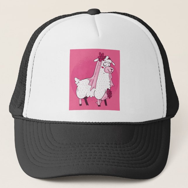 Llama Bride Truckerkappe (Vorderseite)