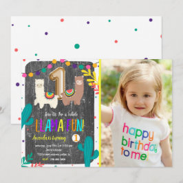 Llama Cactus Child 1. Geburtstag Einladung