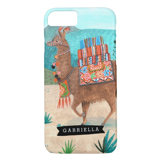 Llama Cactus Tropical | iPhone Case (Rückseite)