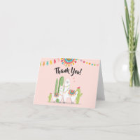 Llama Carte de remerciements Fiesta Cactus Alpaca