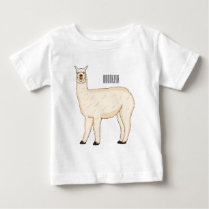 Llama cartoon baby t-shirt