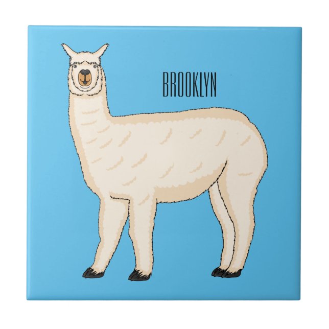 Llama cartoon fliese (Vorderseite)