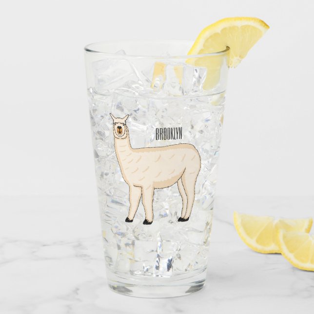 Llama cartoon glas (Rückseite Ice)