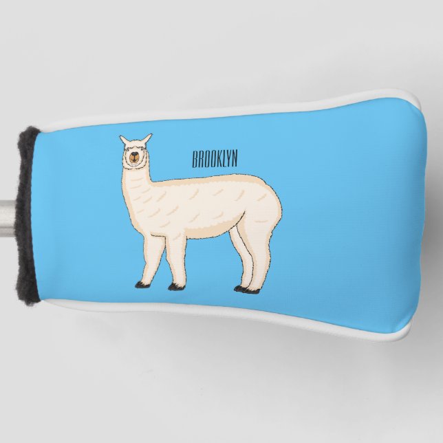 Llama cartoon golf headcover (Vorderseite)