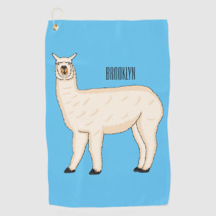 Llama cartoon golfhandtuch