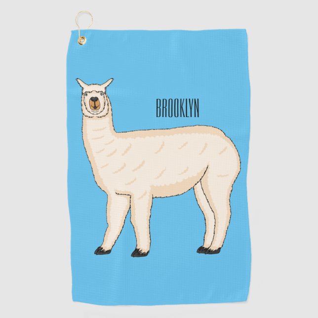 Llama cartoon golfhandtuch (Vorderseite)